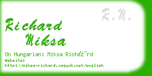 richard miksa business card